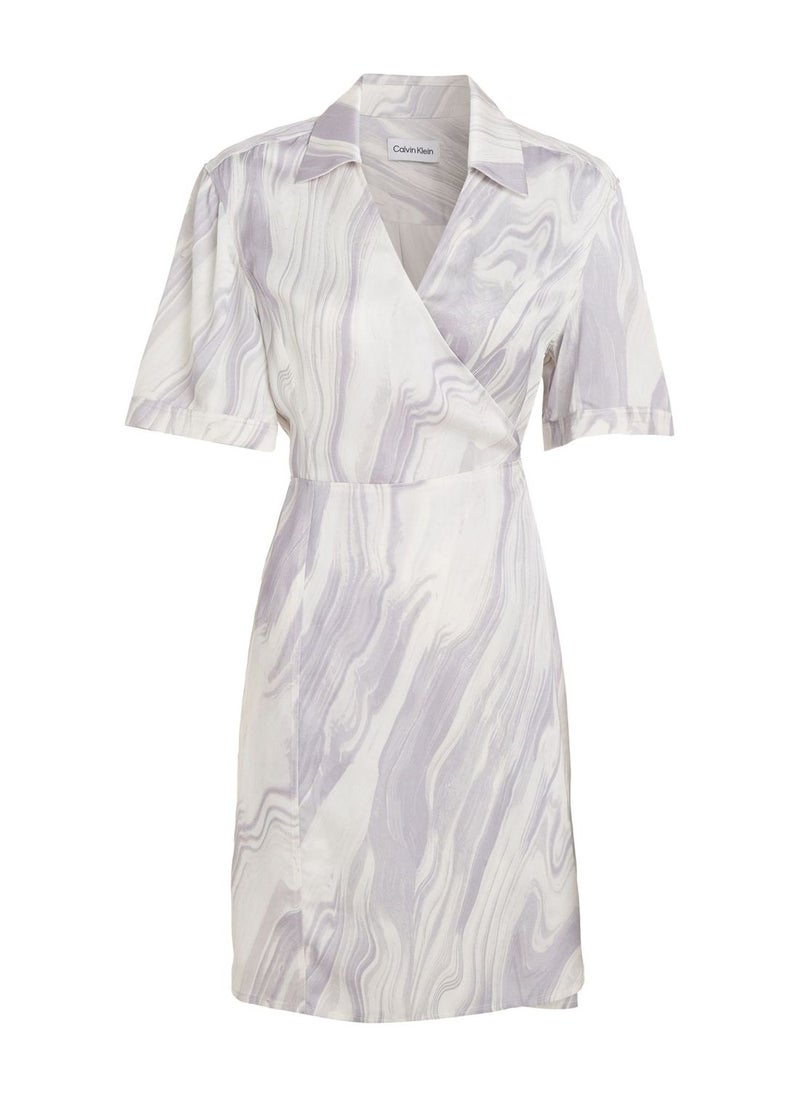 CALVIN KLEIN Printed Wrap Dress  - Image 4