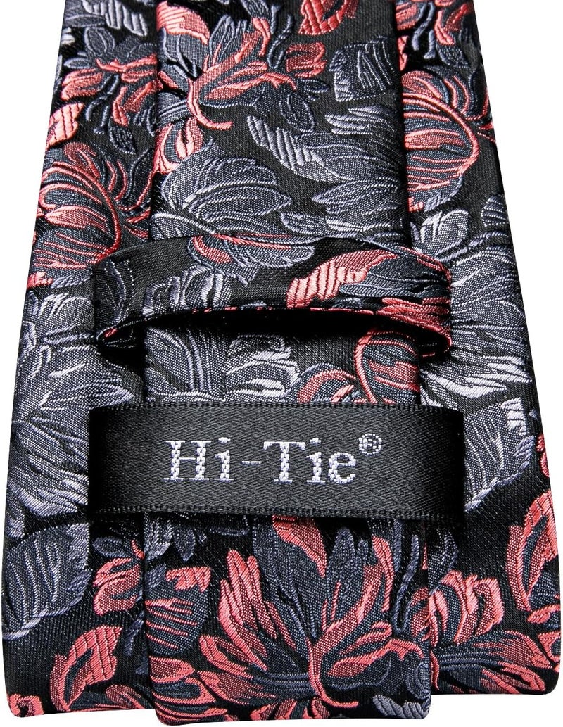 Hi-Tie Men's Tie Sets Silk Paisley Striped Necktie Pocket Square Cuff-links Sets Wedding Business Holiday - Image 5