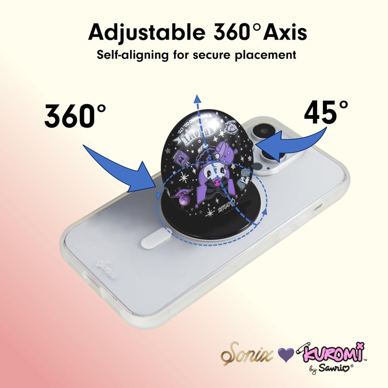 سونيكس x Sanrio MagLink Snap Grip | Magnetic Phone Grip Holder and Collapsible Kickstand | Compatible with MagSafe | Kuromi Fortune Teller - Image 5
