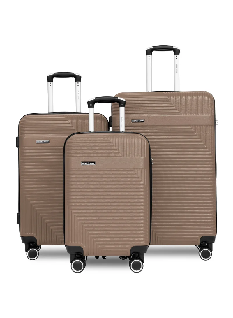 ABS Material 3-Piece Hardsided Luggage Set | 4-Wheel Spinner Trolley | Small (10kg), Medium (20kg), Large (30kg)Dark grey