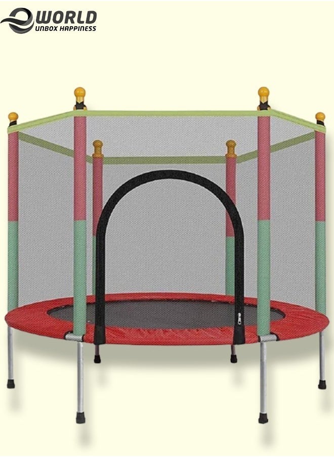 Eworld Indoor Mini Trampoline with Durable Jumping Mat Safety Enclosure Net and Foam Rod  - Image 1