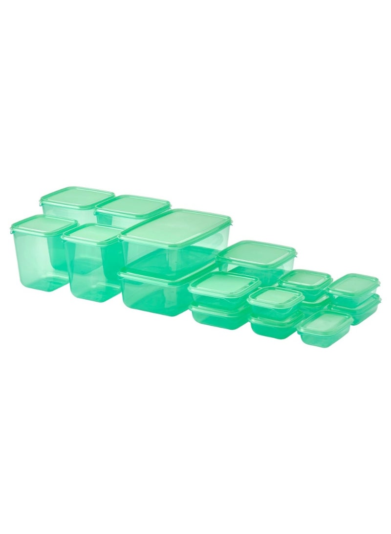 Pruta Food Container with Lid Set of 17 Green - Image 1