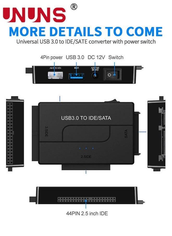 UNUNS SATA IDE To USB 3.0 Hard Drive Adapter,External Adapter Kit,Ultra Recovery Reader Converter For Universal 2.5" 3.5" HDD/SSD,CD/DVD Optical Drives  - Image 5