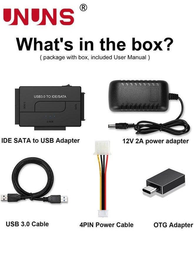 SATA IDE To USB 3.0 Hard Drive Adapter,External Adapter Kit,Ultra Recovery Reader Converter For Universal 2.5" 3.5" HDD/SSD,CD/DVD Optical Drives