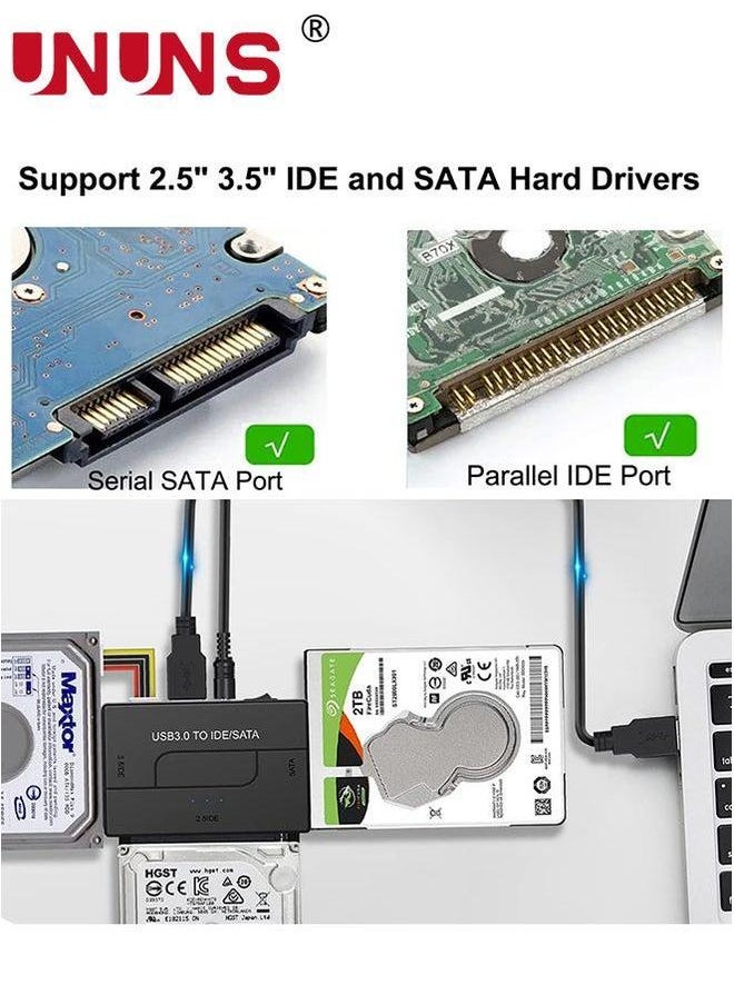 SATA IDE To USB 3.0 Hard Drive Adapter,External Adapter Kit,Ultra Recovery Reader Converter For Universal 2.5" 3.5" HDD/SSD,CD/DVD Optical Drives