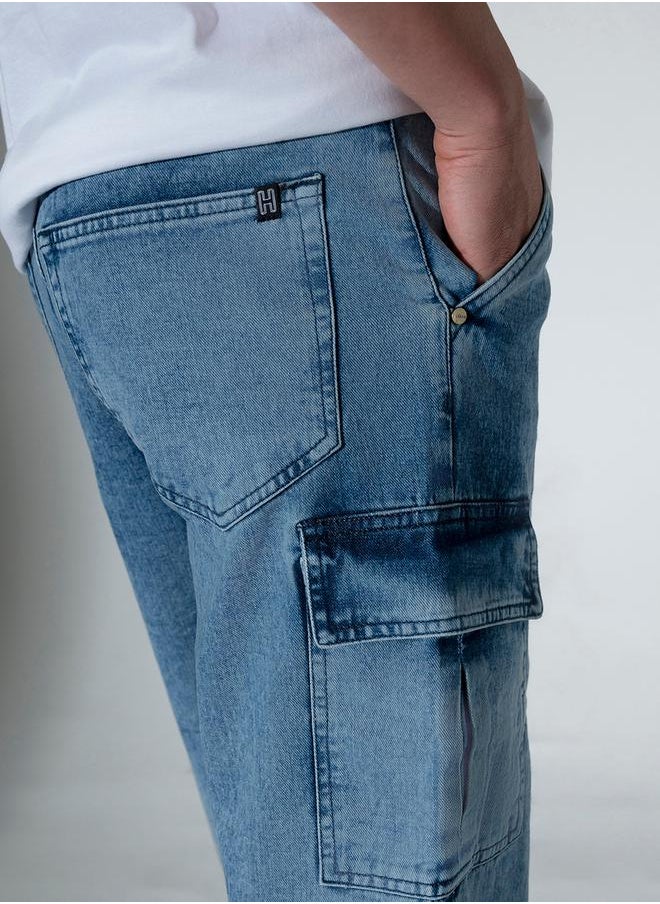 Hubberholme - Mid Rise Regular Fit Jeans with Cargo Pockets by Styli - Image 1