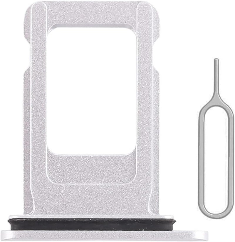Perzework حامل فتحة بطاقة SIM بديل لجهاز آيفون XR (أبيض) مع حلقة مطاطية مقاومة للماء ودبوس إخراج (نسخة شريحة واحدة) - Image 1