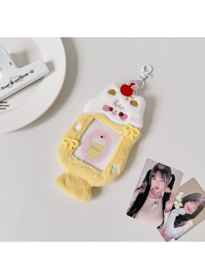 NIBEMINENT 1 - Piece Original Cute Animals Kpop Photo Card Holder Pendant Key Chain ID Badge Holder ID Card Holder Photo Card Protector for School ID Office ID Access Card for Women Girls - Image 1