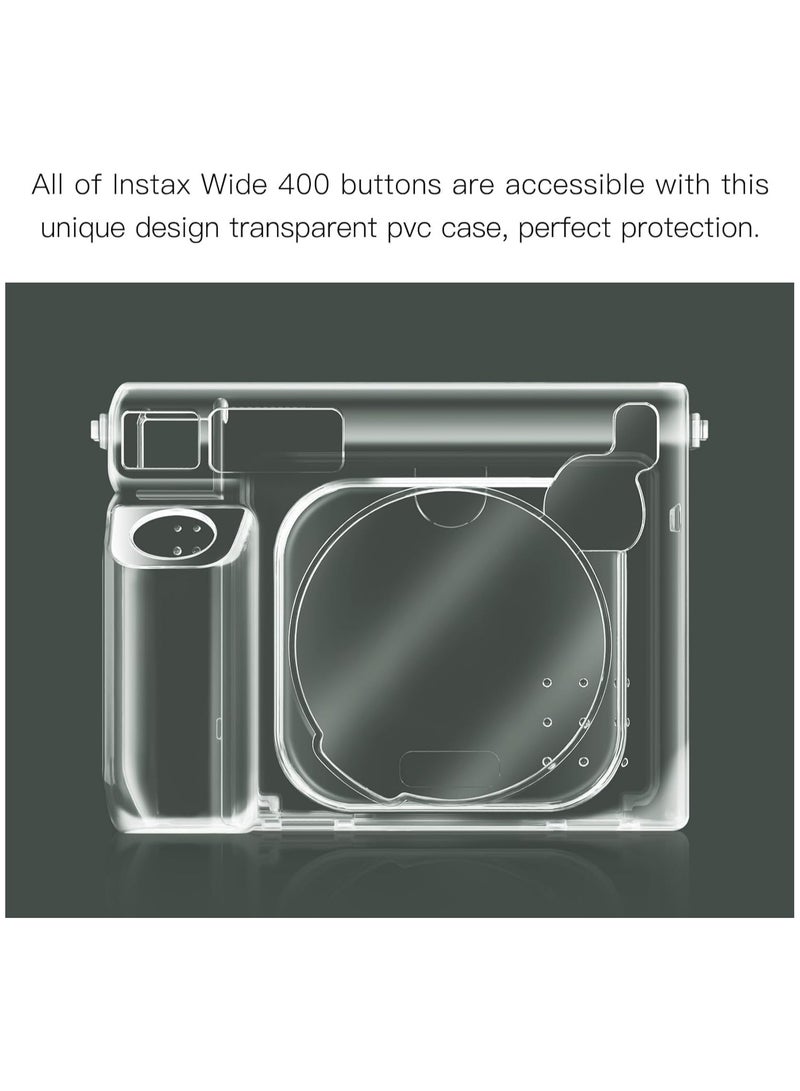 General Fujifilm Instax Wide 400 Instant Camera Clear Case, Crystal Hard Case Camera Case with Upgraded Photo Film Bag and Detachable Rainbow Tape, PVC Camera Case  - Image 5