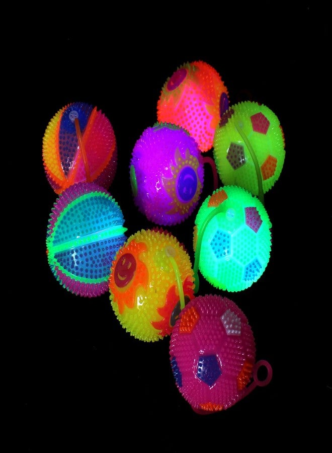 KYNA Set of 4 Pieces Light Up and Sound Making Bouncing Ball Stress Buster Soft Squishy Puffer Balls for Kids Boys and Girls Random Colours - Image 5