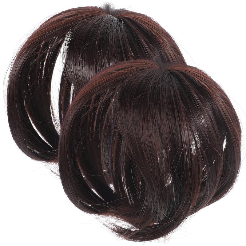 Beaupretty 2pcs Invisible Human Hair Toppers Invisible Clip in Hairpiece Straight Toupee Wiglet for Women Hair Loss or Thin Hair Brown