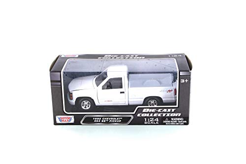 MOTORMAX Motor Max 1992 Chevy 454 SS Pickup Truck, White 73203WH - 1/24 Scale Diecast Model Toy Car - Image 1