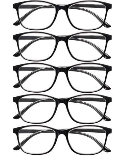 JOLISU 5 Pack Reading Glasses for Women, Lightweight Square Readers for Men & Women, Blue Light Protection, Classic Style, Spring Hinges(1.75) - Image 1