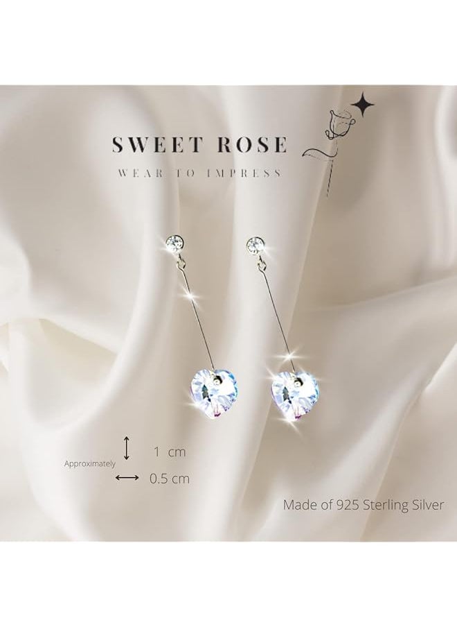 Women'S Sterling Silver White Crystal Heart Drop Earrings Silver - pzsku/Z34B3B1499CACB6B60CD2Z/45/_/1741255429/3a18dfd3-b339-42b3-85e6-bbcfb42fea32