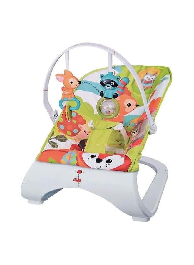 Tiibaby كرسي هزاز للأطفال مع مقعد مهتز، شريط ألعاب، حزام أمان ثلاثي النقاط 0-18 شهرًا - Image 1