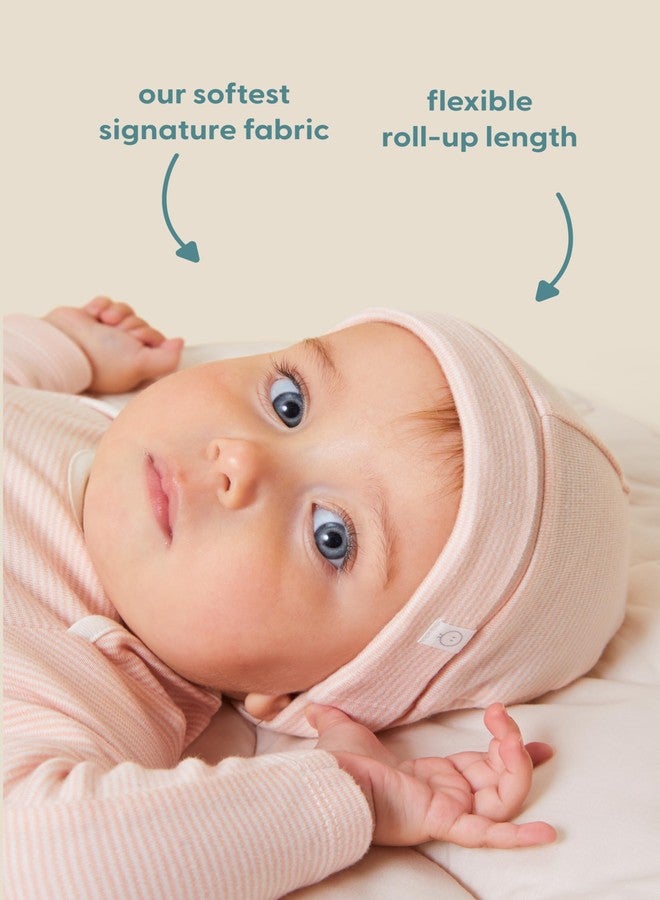 MORI Baby Flexible Roll Up Hat in Grey for Boys and Girls - Comfort Unisex Infant Beanie - Breathable Headwear - 0-3 Months - Image 2
