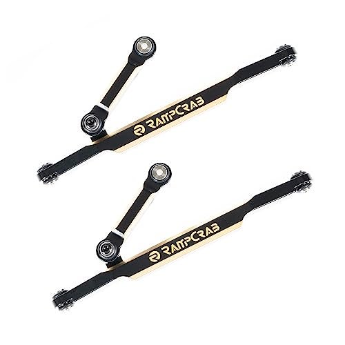 RampCrab RC Steering Links for SCX24 AX24 2 Sets Brass HighTightening Rod Tie Link for 124 RC Crawler SCX24 AX24 Bronco Deadbolt JLU B17 Gladiator C10 RC Crawler Car Upgrade Parts Black coating - Image 1
