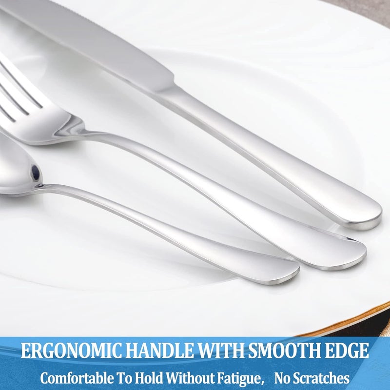 MUTNITT 24 Pcs Dinner Spoon Set,Premium Food Grade Stainless Steel Spoons,Durable Metal Spoon,Tablespoon,Spoons Silverware Only,Mirror Finish & Dishwasher Safe,Use for Home,Kitchen and Restaurant - 7.3 inch - Image 5