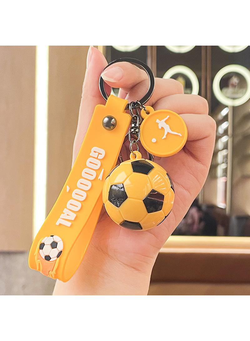 Cartoon Creative World Cup Soccer Keychain Car Pendant Yellow - Image 1