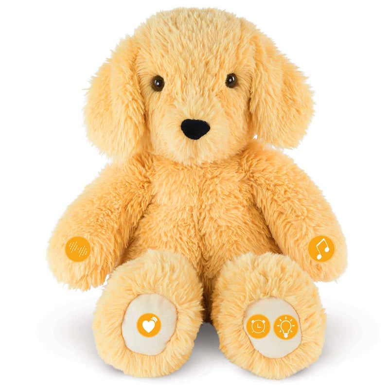 BEREST Baby Cry Sensor Sleepy Dog Sleep Soother Sleeping Aid White Noise Infant Stuffed Animal Puppy Dog Toy Nursery Decor with Night Light Moms Heartbeat 9 Sounds Therapy for Toddler Crib