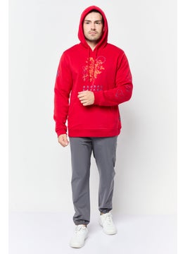 Originals by Brooklyn Cloth Men Hooded Graphic Print Sweatshirts, Red  - Image 4