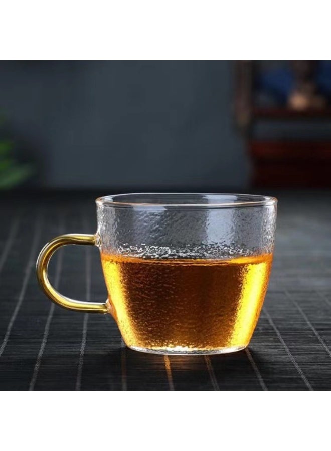 آنا 110 مل 2 قطعة مجموعة أكواب قهوة وشاي زجاجية شفافة مقاومة للحرارة بتصميم مطرقة - Image 3