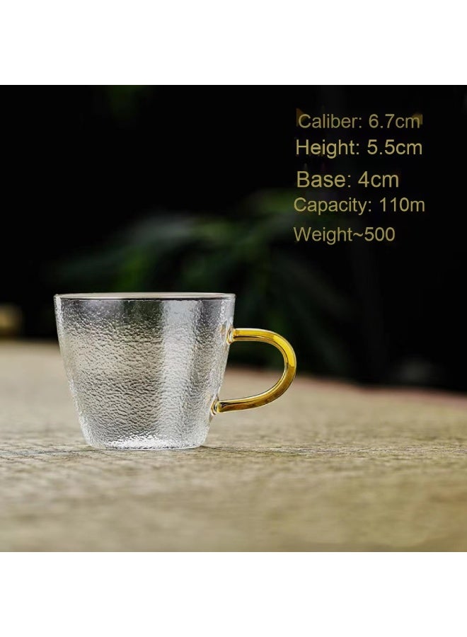 آنا 110 مل 2 قطعة مجموعة أكواب قهوة وشاي زجاجية شفافة مقاومة للحرارة بتصميم مطرقة - Image 2