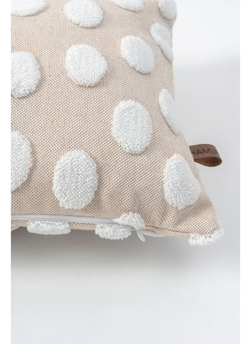 Hamur Dough Bohemian Special Design Punch Punch Pattern Rectangular Throw Pillow Case Point Beige