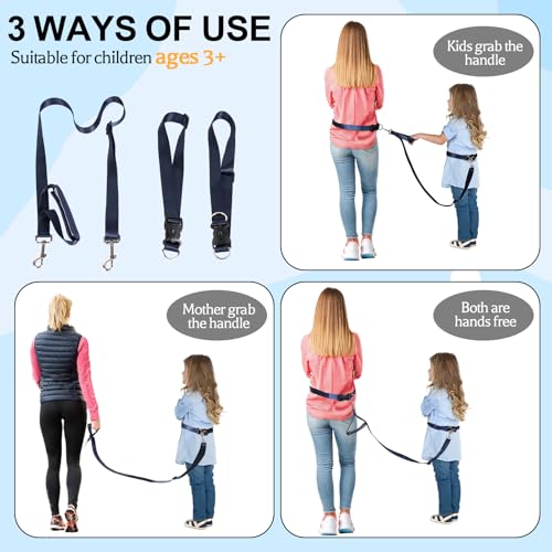 JXM Secure Waist Leash Harness for Kids with Autism, Hands Free Walking Harness with Adjustable Tether and Handle, Keep Autistic Special Needs ADHD Children Safe and Close in Public, Child Elopement Leash - Image 3