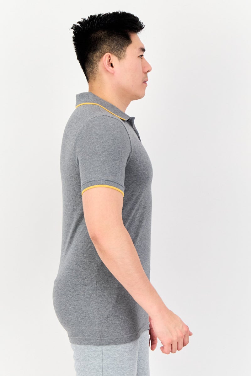 PUMA تي شيرت بولو رياضي للرجال بأكمام قصيرة، خارجي، رمادي - Image 2