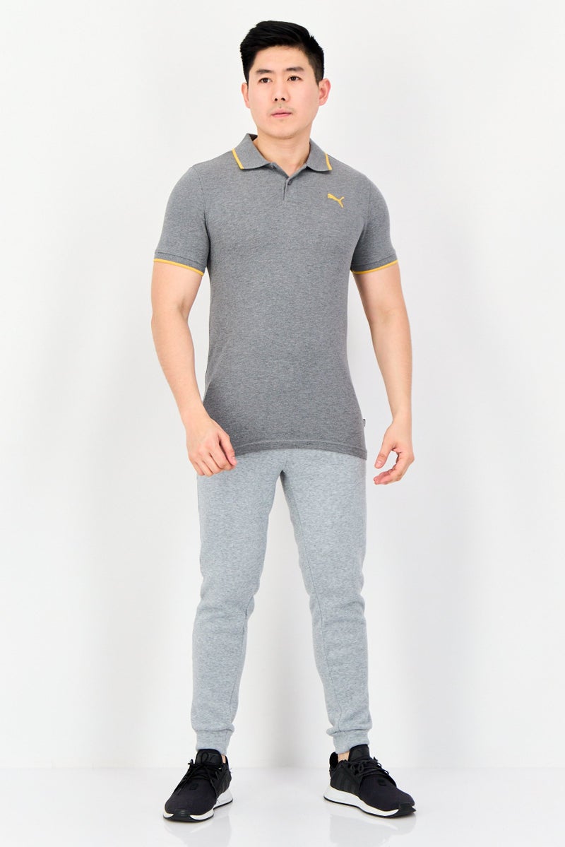 PUMA تي شيرت بولو رياضي للرجال بأكمام قصيرة، خارجي، رمادي - Image 4