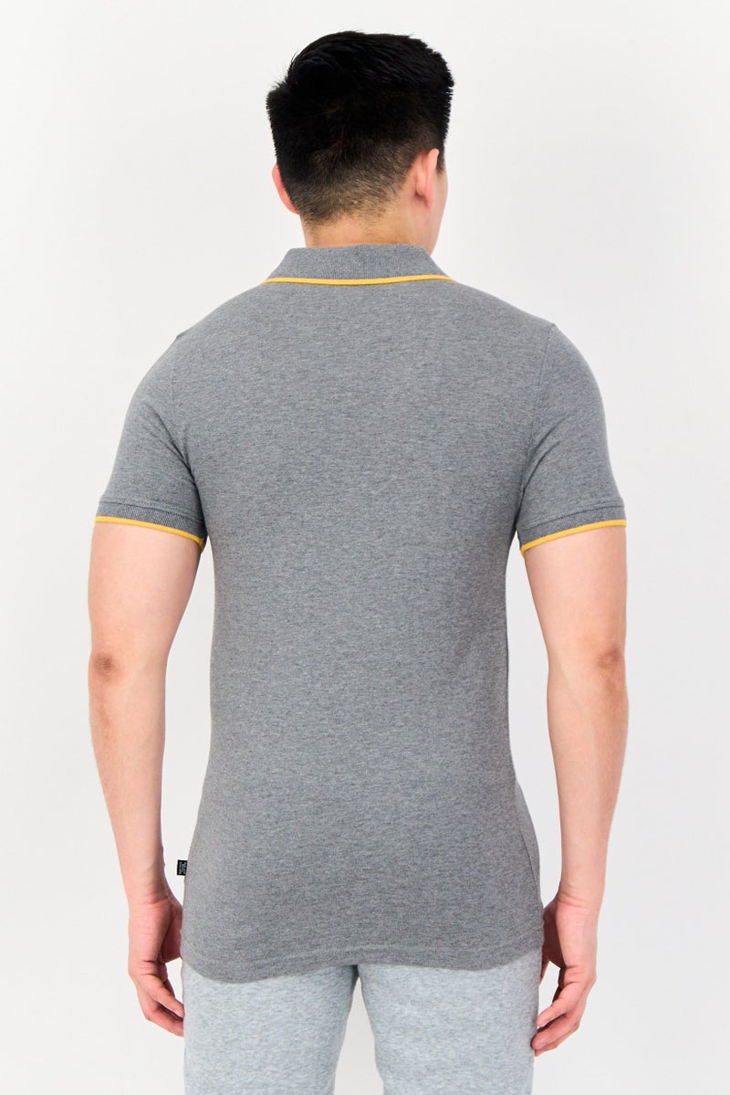 PUMA تي شيرت بولو رياضي للرجال بأكمام قصيرة، خارجي، رمادي - Image 3