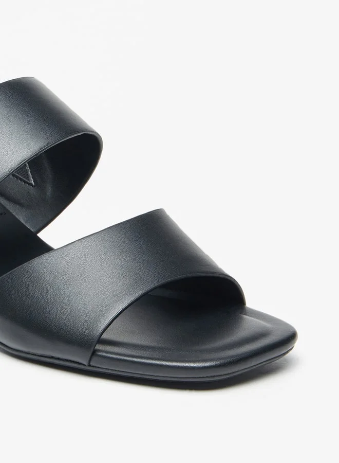 سيليست Women's Solid Slip-On Sandals with Kitten Heels