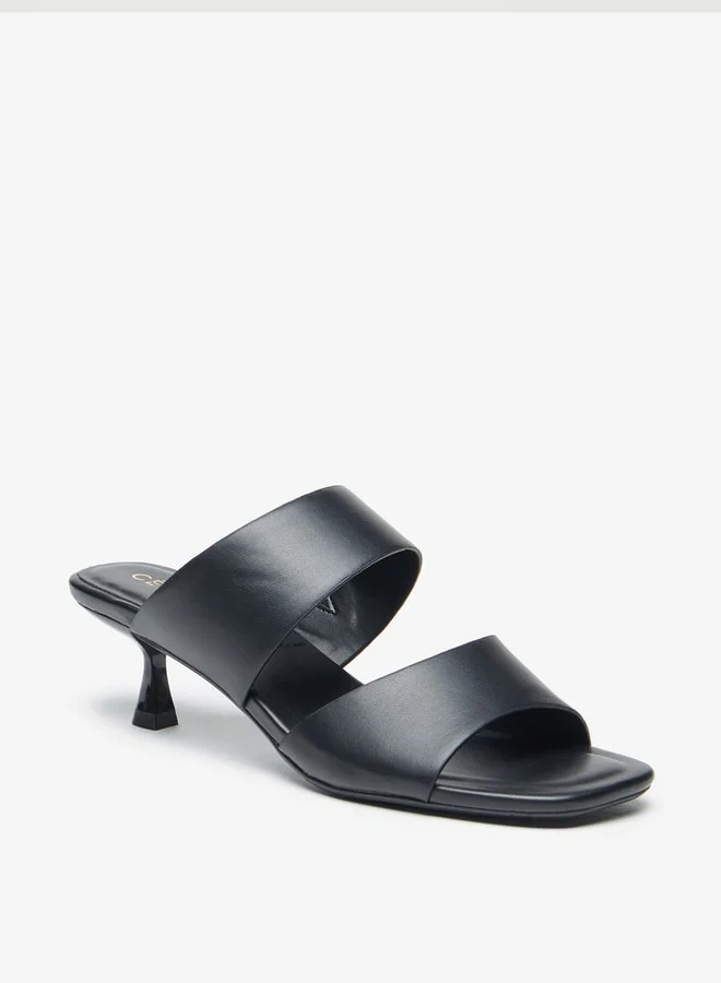 سيليست Women's Solid Slip-On Sandals with Kitten Heels