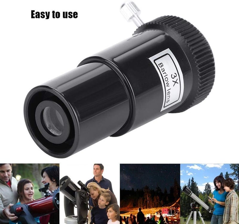 Bewinner 0.96 Inch 3X Barlow Lens, 24.5mm Optical Glass Barlow Achromatic Lens, M42x0.75mm Thread, Easy to Use, Durable, Barlow Astronomical Telescope Eyepiece Plastic Lens - Image 2