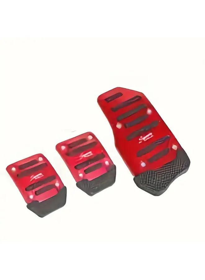 Blue 3pcs Aluminum Alloy Anti Slip Automotive Pedal Set Ergonomic Design Durable Lightweight For Accelerator Brake Manual Transmission Vehicles Interior Upgrade - Image 1