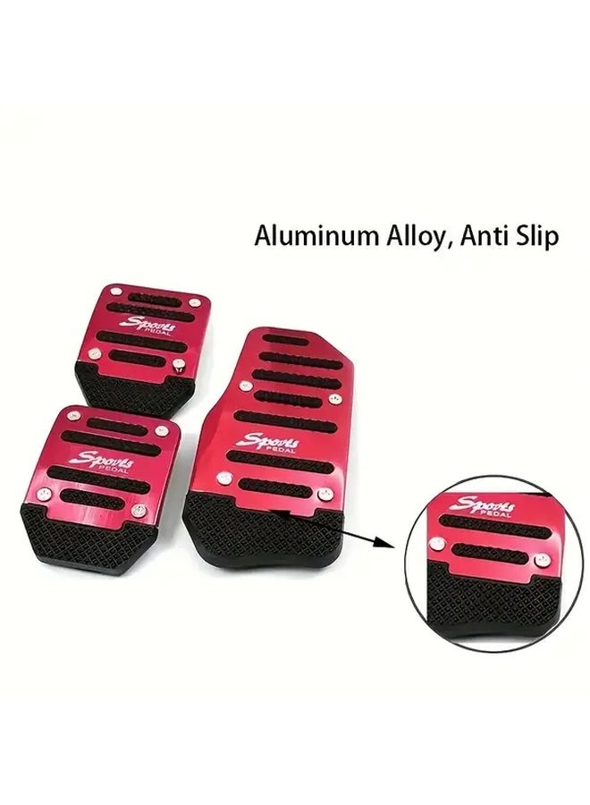 Blue 3pcs Aluminum Alloy Anti Slip Automotive Pedal Set Ergonomic Design Durable Lightweight For Accelerator Brake Manual Transmission Vehicles Interior Upgrade - Image 5