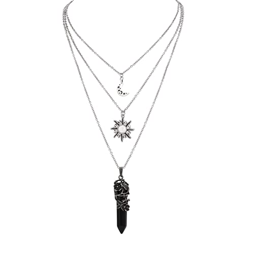 Sacina Gothic Crescent Moon Choker, Moon Sun Star Choker Necklace, Goth Gothic Necklace, Halloween Christmas Jewelry Gift for Women - Image 1