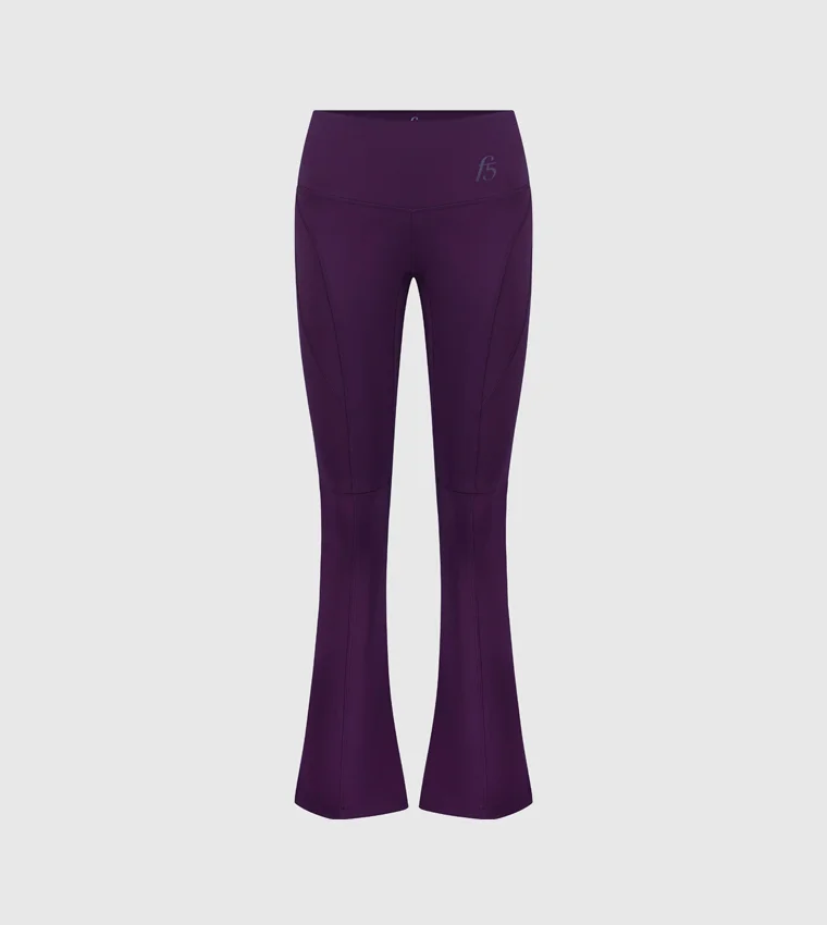 إف5 Women's High Waisted Flared Pants - Purple