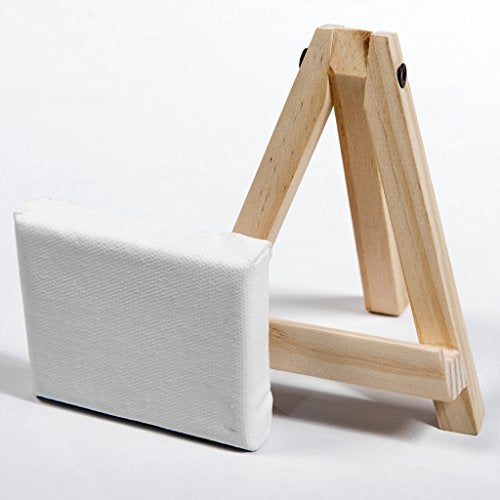 Homestrap Miniature Combo of 5 pc Stretched Canvas 2.5”X3” & Mini Easel 5 pc Each - Image 2