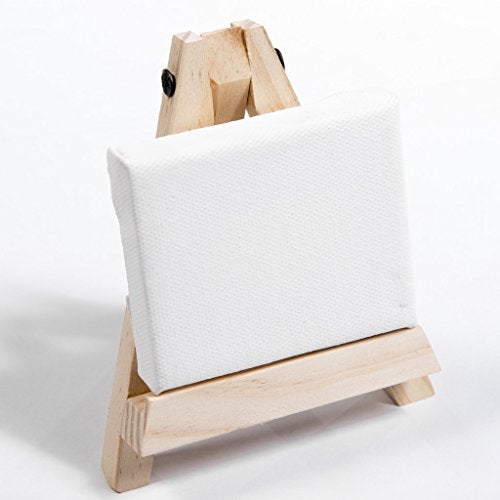 Homestrap Miniature Combo of 5 pc Stretched Canvas 2.5”X3” & Mini Easel 5 pc Each - Image 1