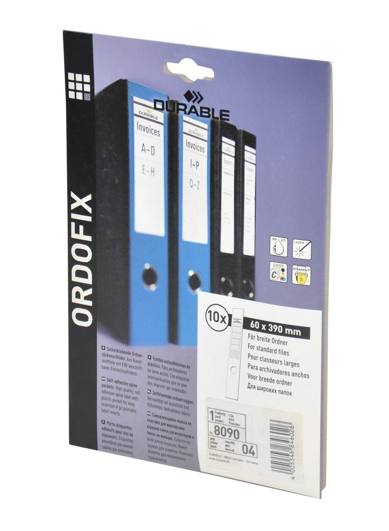 Durable 10-Piece Box File Spine Label (Yellow) - DUST8090-04 - Image 4