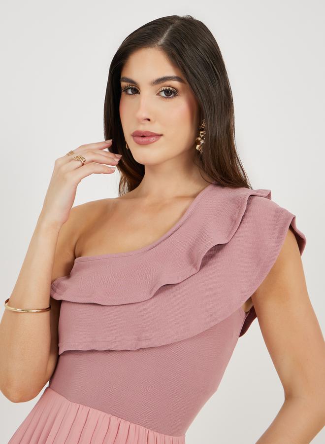 ستايلي فستان مكشكش بطيات - Image 5