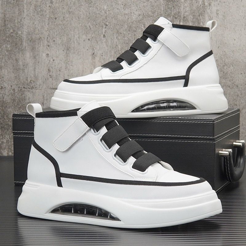 High-Top Men'S Shoes 2022 New Autumn Thick-Soled Height-Increasing White Sneakers Men'S Trendy Air-Cushion Casual Versatile Board Shoes - Image 2