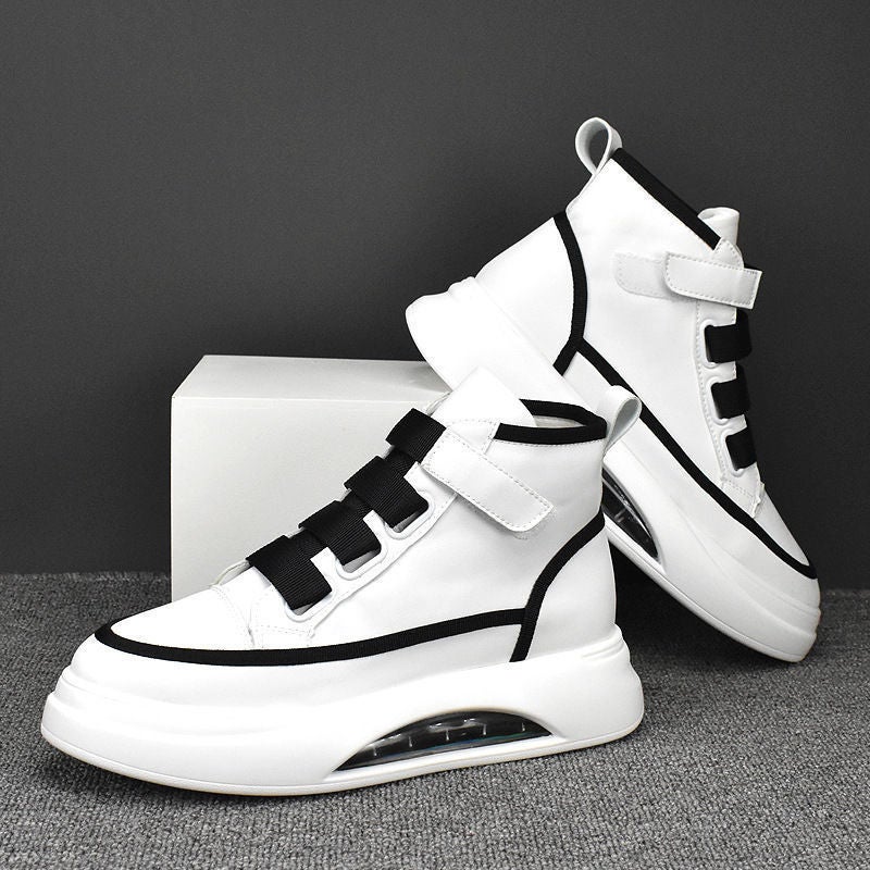 High-Top Men'S Shoes 2022 New Autumn Thick-Soled Height-Increasing White Sneakers Men'S Trendy Air-Cushion Casual Versatile Board Shoes - Image 1