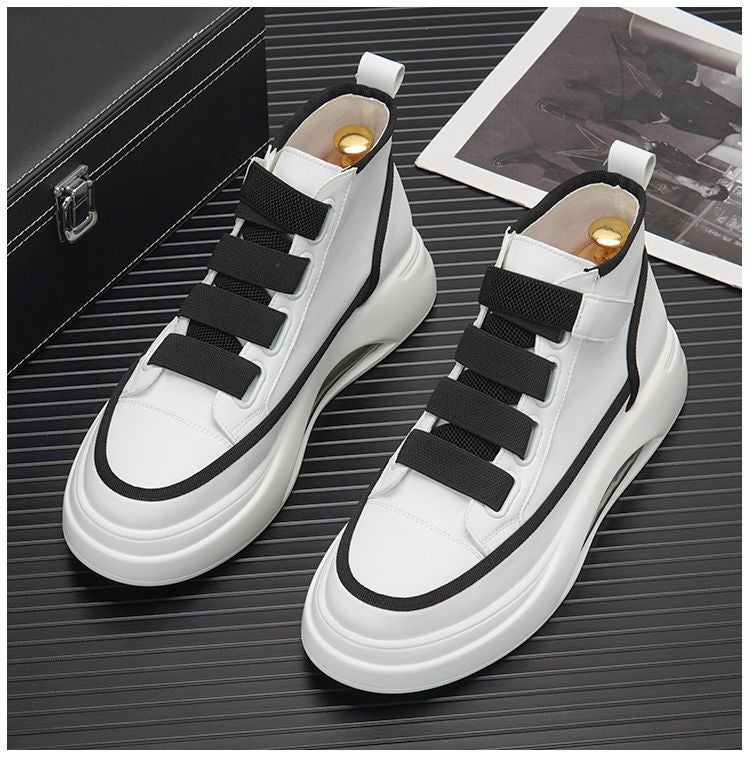 High-Top Men'S Shoes 2022 New Autumn Thick-Soled Height-Increasing White Sneakers Men'S Trendy Air-Cushion Casual Versatile Board Shoes - Image 3