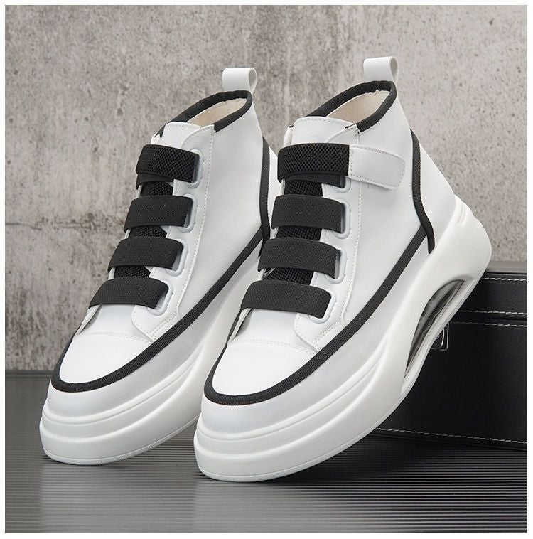 High-Top Men'S Shoes 2022 New Autumn Thick-Soled Height-Increasing White Sneakers Men'S Trendy Air-Cushion Casual Versatile Board Shoes - Image 5