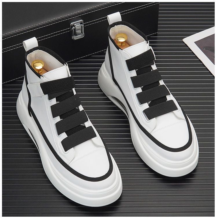 High-Top Men'S Shoes 2022 New Autumn Thick-Soled Height-Increasing White Sneakers Men'S Trendy Air-Cushion Casual Versatile Board Shoes - Image 4