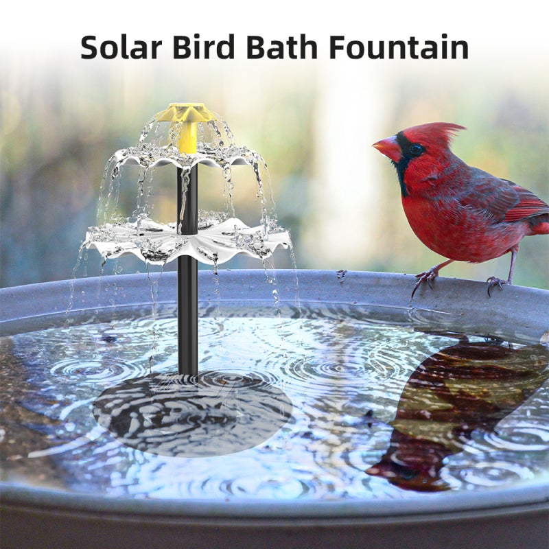 Solar Water Fountain: 2.5W/4W/6W/10W Optional Power, IP68 Waterproof, 9 Nozzle Heads, Three-Tier Flow - High Efficiency Solar Panel for Outdoor Garden, Bird Bath, Pond Patio - Image 2