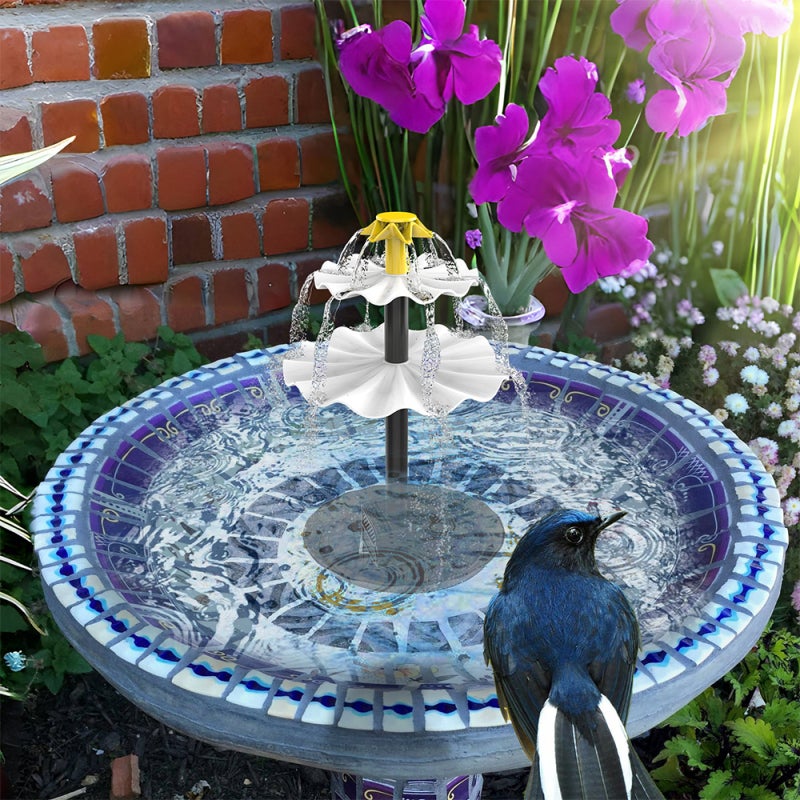 Solar Water Fountain: 2.5W/4W/6W/10W Optional Power, IP68 Waterproof, 9 Nozzle Heads, Three-Tier Flow - High Efficiency Solar Panel for Outdoor Garden, Bird Bath, Pond Patio - Image 5